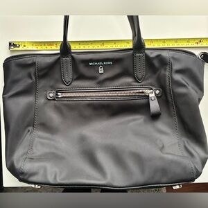 Michael Kors Black Tote with Silver Zipper